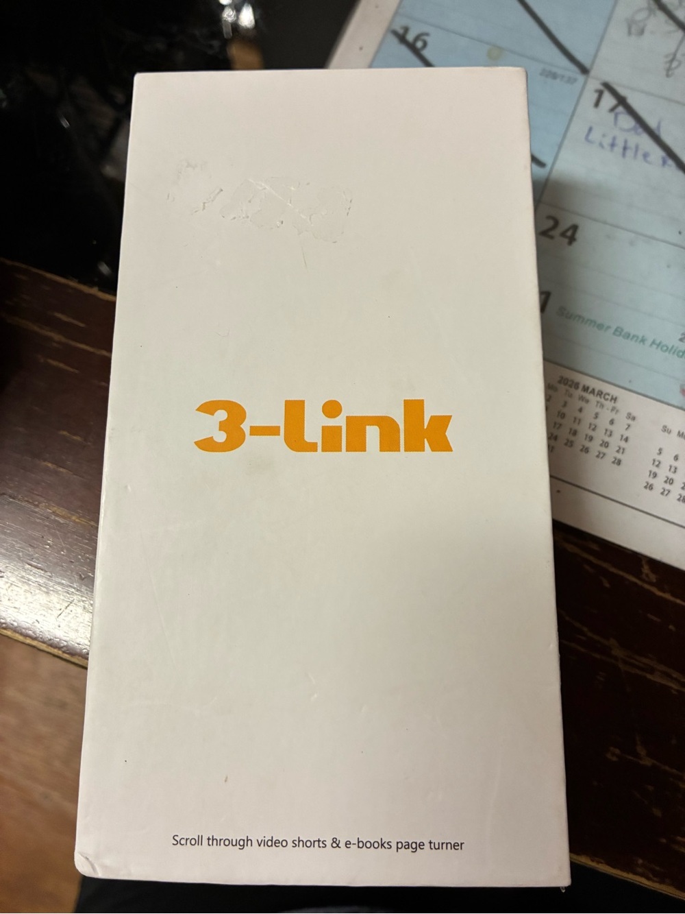 3 link remote page turner for video shorts and e books